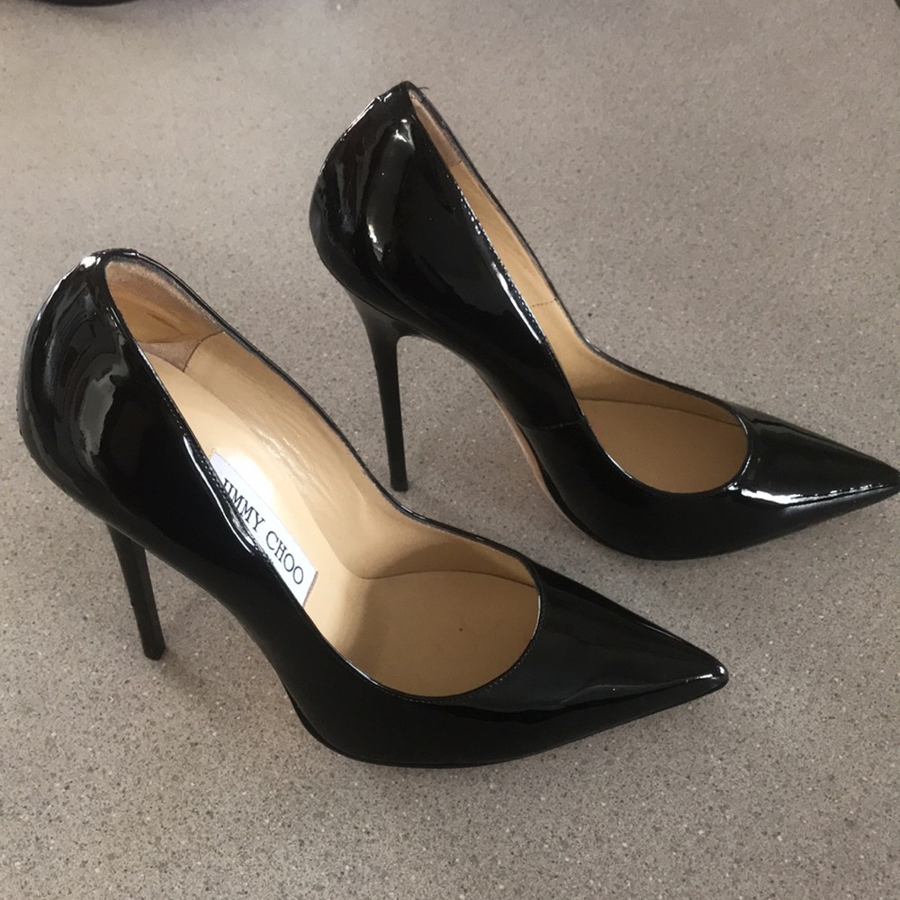 Jimmy Choo Black Patent Love 100 Heel Size 37 EU 6.5 US - Picture 2 of 8